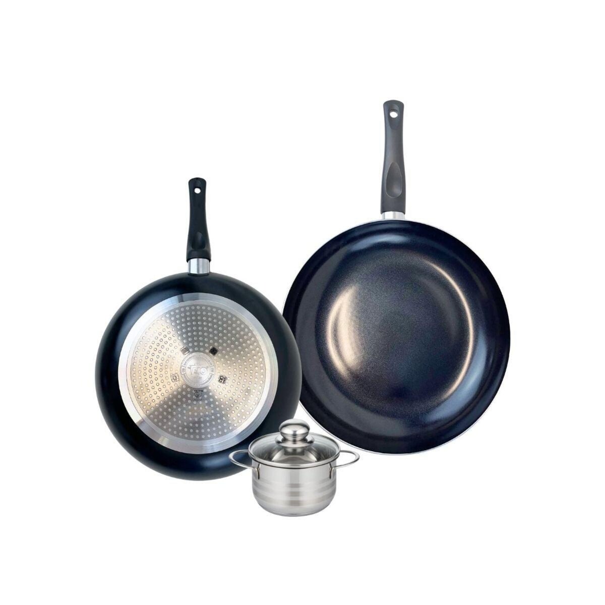 ELO Ensemble de 2 Poêles de cuisson 28 et 32 cm et 1 faitout 12 cm Elo Prima Brillant