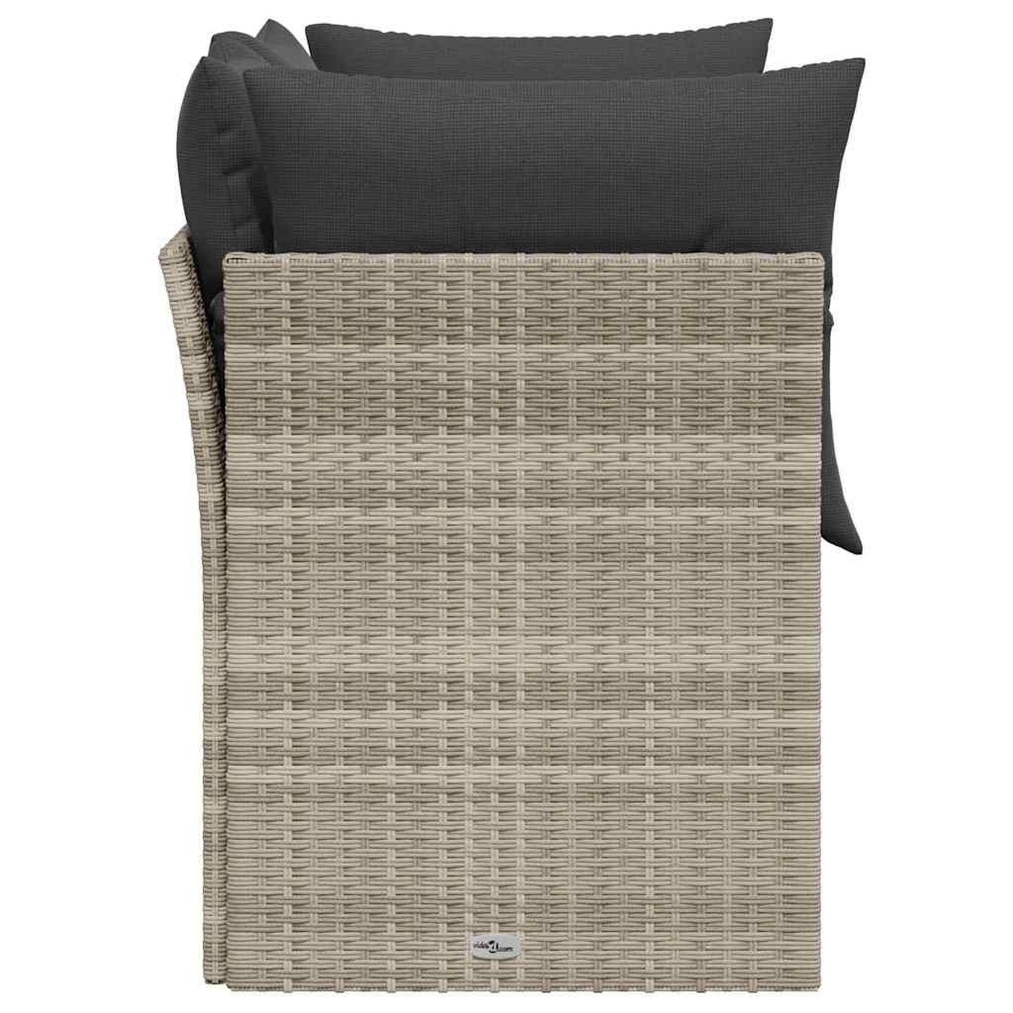 Voir la diapositive 5 : VIDAXL Canape de jardin 2 places et coussins gris clair resine tressee