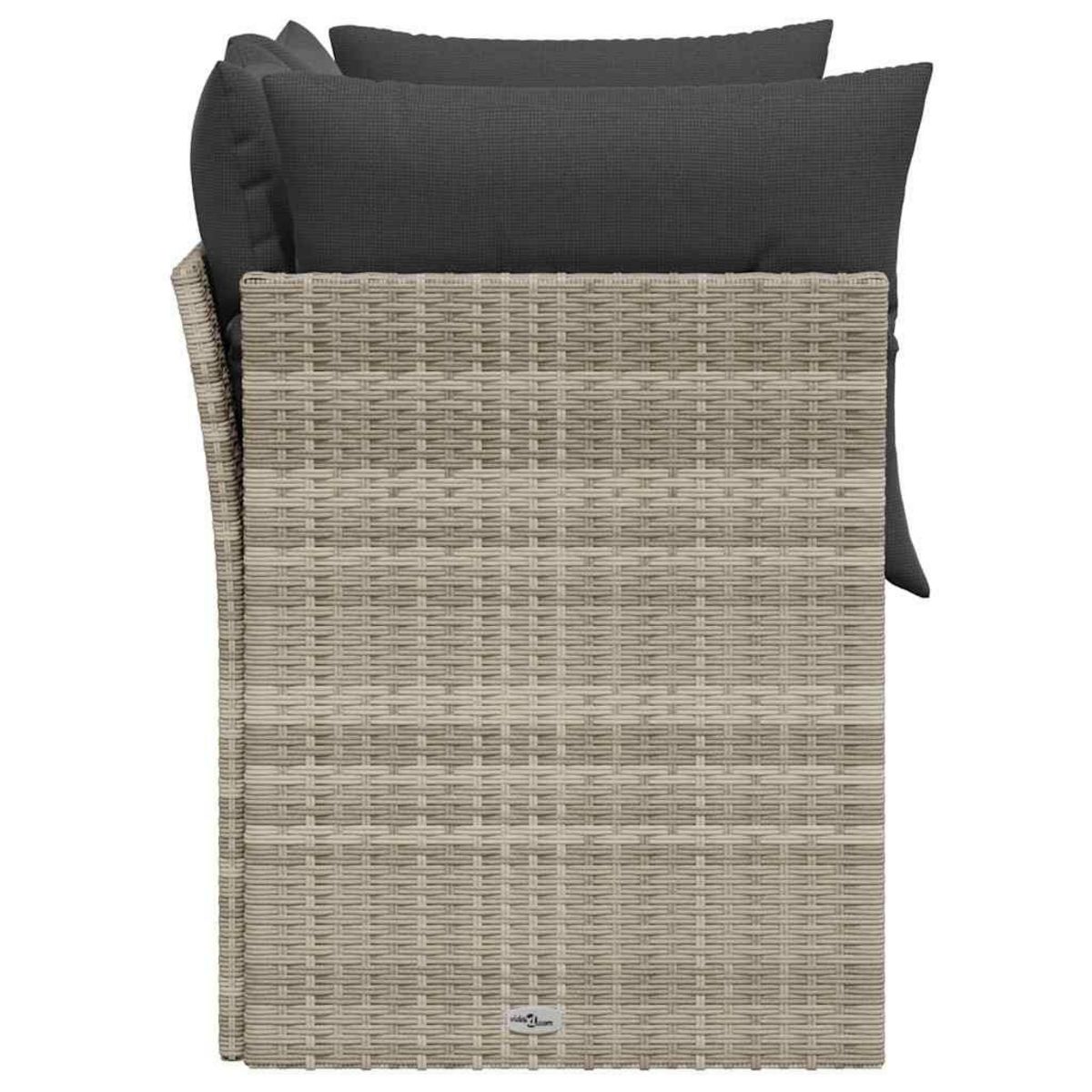 VIDAXL Canape de jardin 2 places et coussins gris clair resine tressee