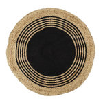 Paris Prix Tapis Rond Déco en Jute  Limo  90cm Noir