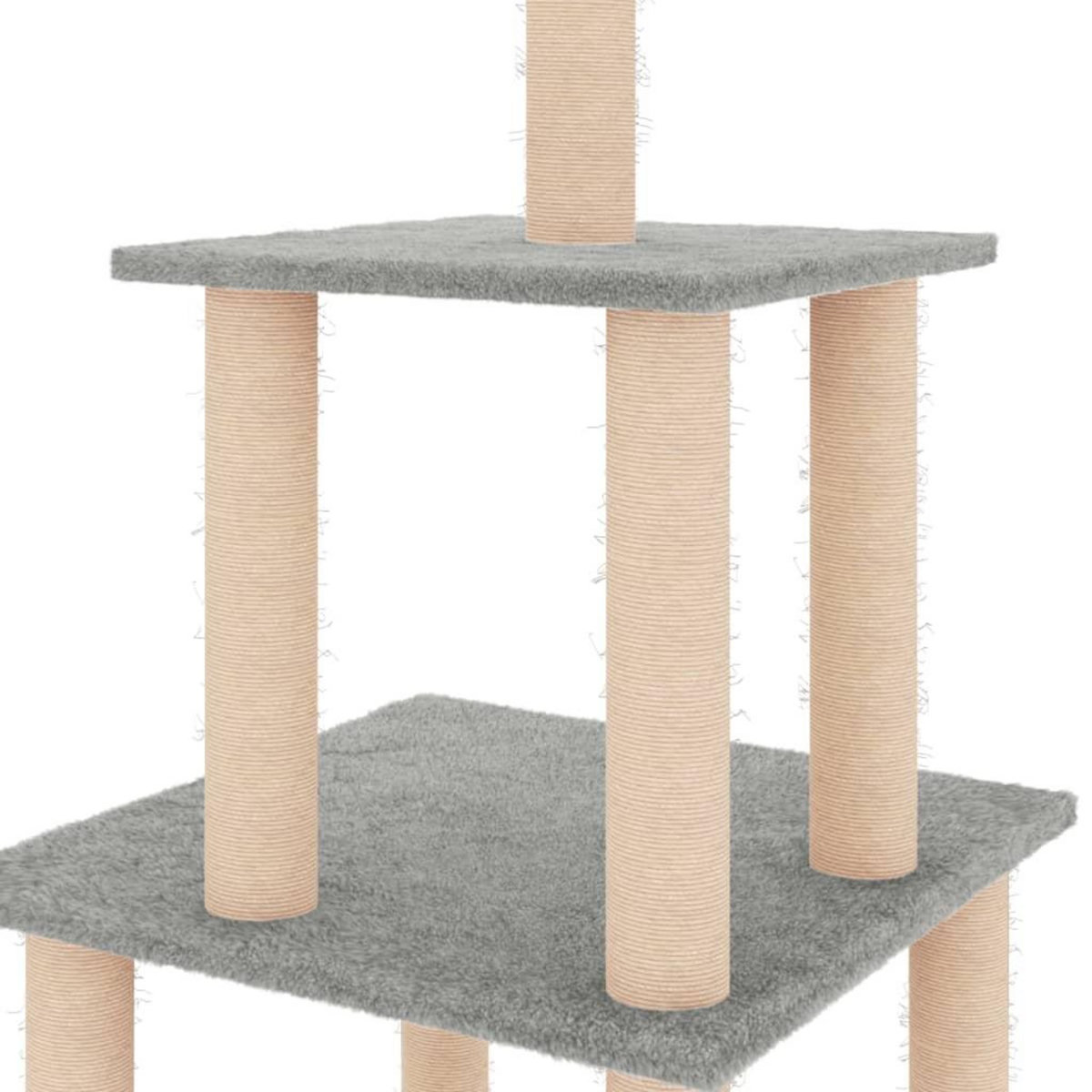VIDAXL Arbre a chat avec griffoirs en sisal gris clair 111 cm