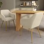 Voir la diapositive 2 : ID MARKET Lot de 2 chaises de salle à manger, fauteuils de table JANY matelassées velours beige pieds effet bois