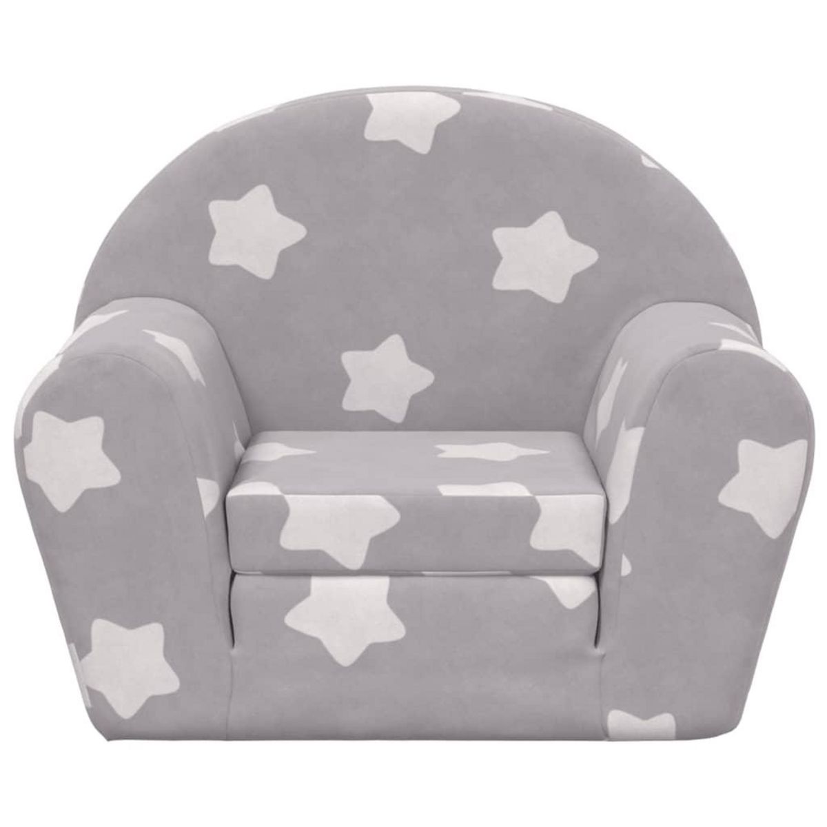 VIDAXL Canape-lit pour enfants gris clair avec etoiles peluche douce
