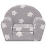 Voir la diapositive 3 : VIDAXL Canape-lit pour enfants gris clair avec etoiles peluche douce