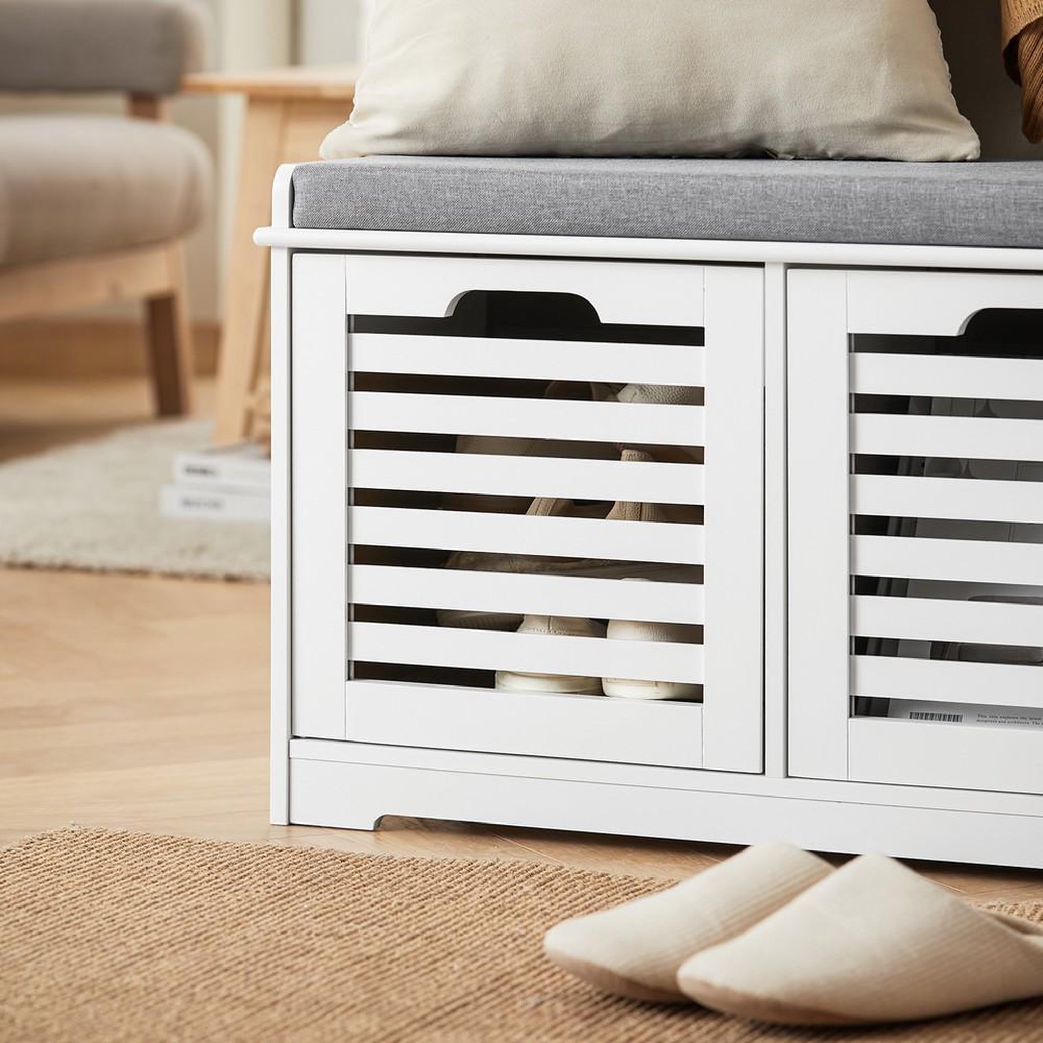 Voir la diapositive 4 : SOBUY SoBuy - Banc de rangement à chaussures avec deux portes - Nordique - FSR23-K