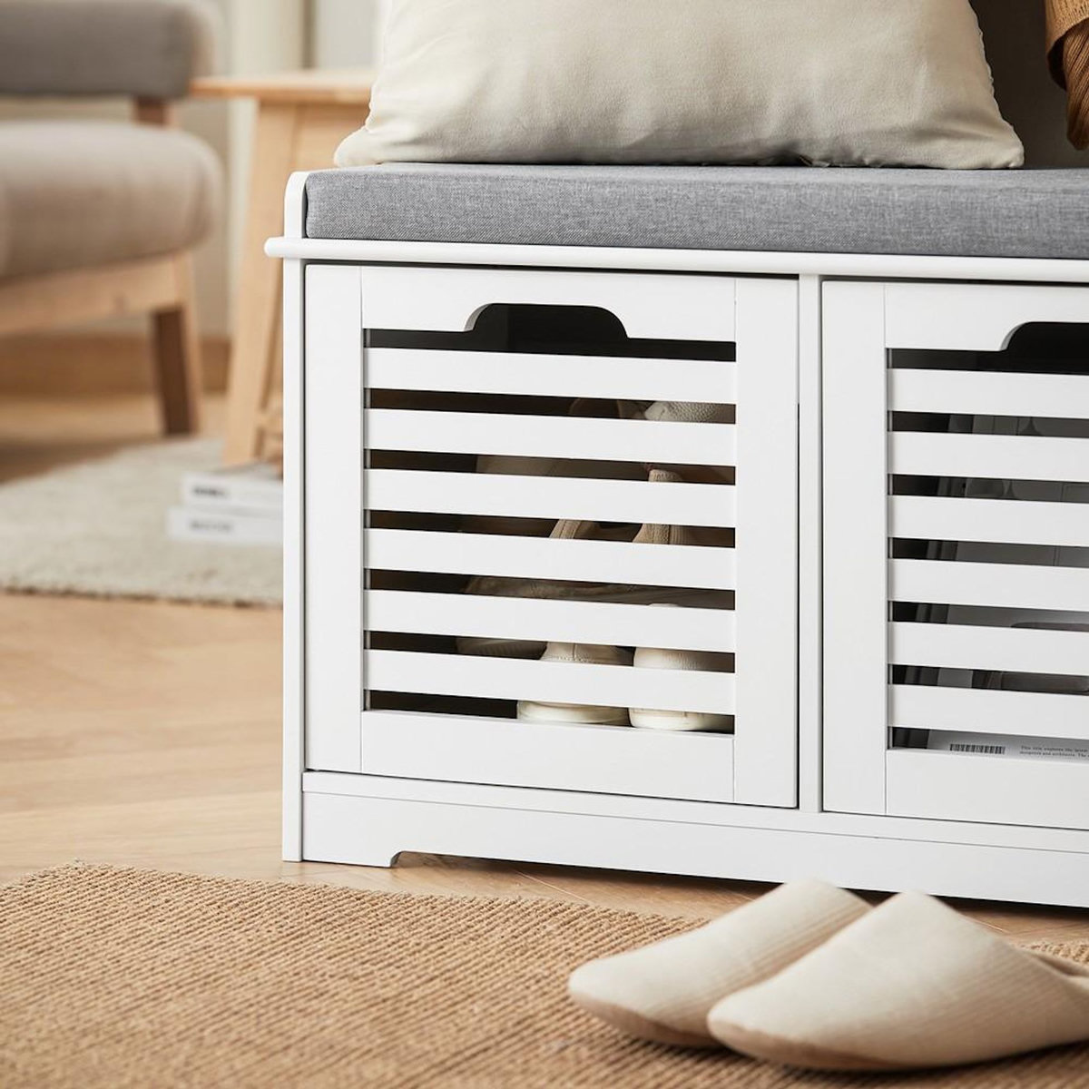 SOBUY SoBuy - Banc de rangement à chaussures avec deux portes - Nordique - FSR23-K