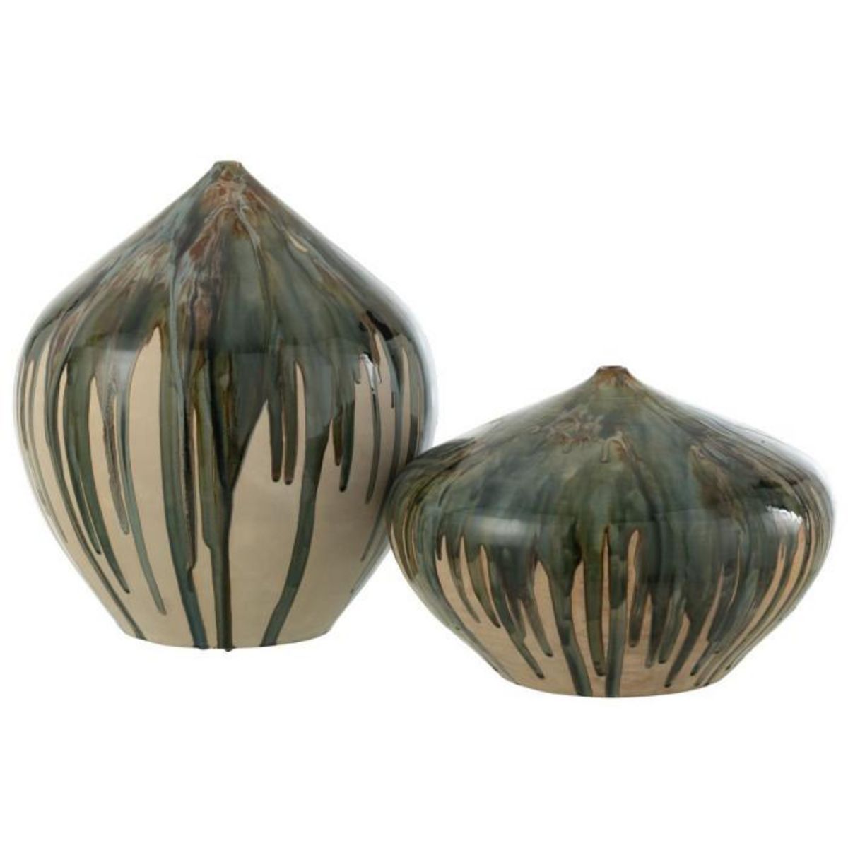 Paris Prix Vase Haut en Céramique  Peinture  45cm Vert