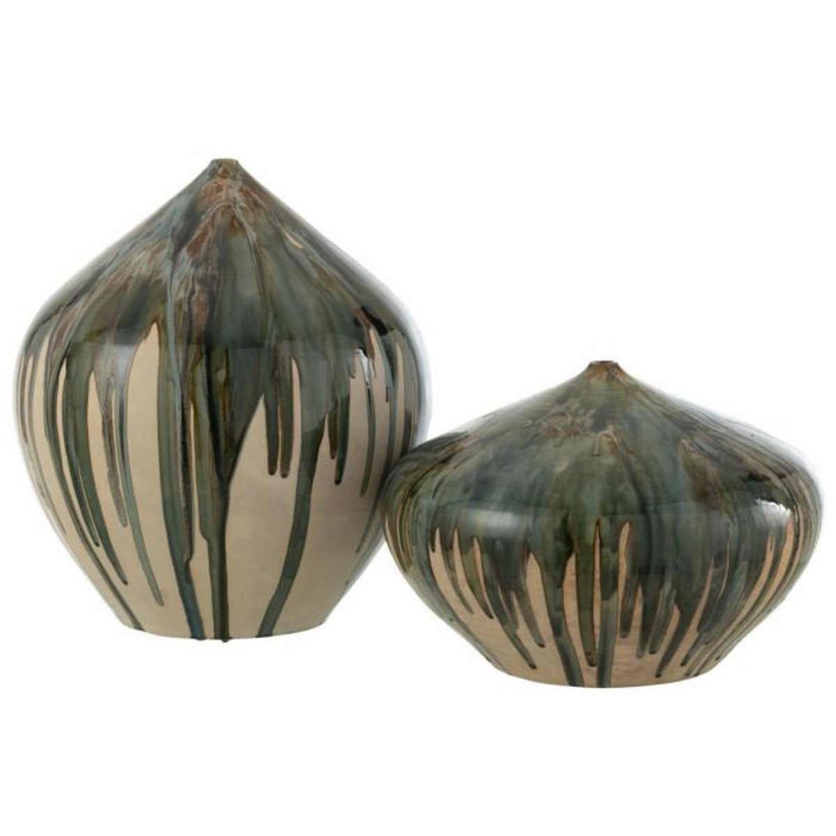 Paris Prix Vase Haut en Céramique  Peinture  45cm Vert