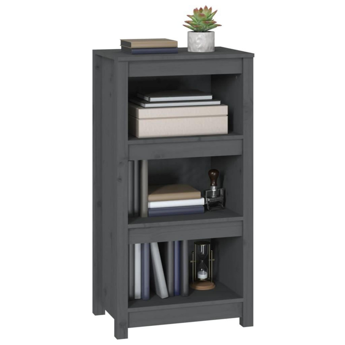 VIDAXL Bibliotheque Gris 50x35x97 cm Bois de pin massif