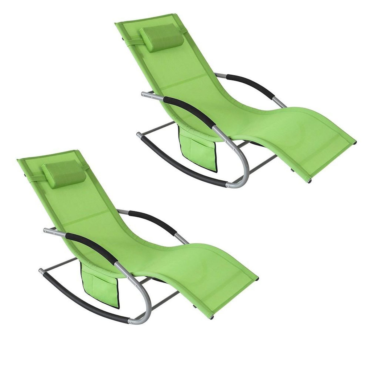 SOBUY SoBuy - Lot de 2 chaises à bascule pour jardin - Moderne - OGS28X2