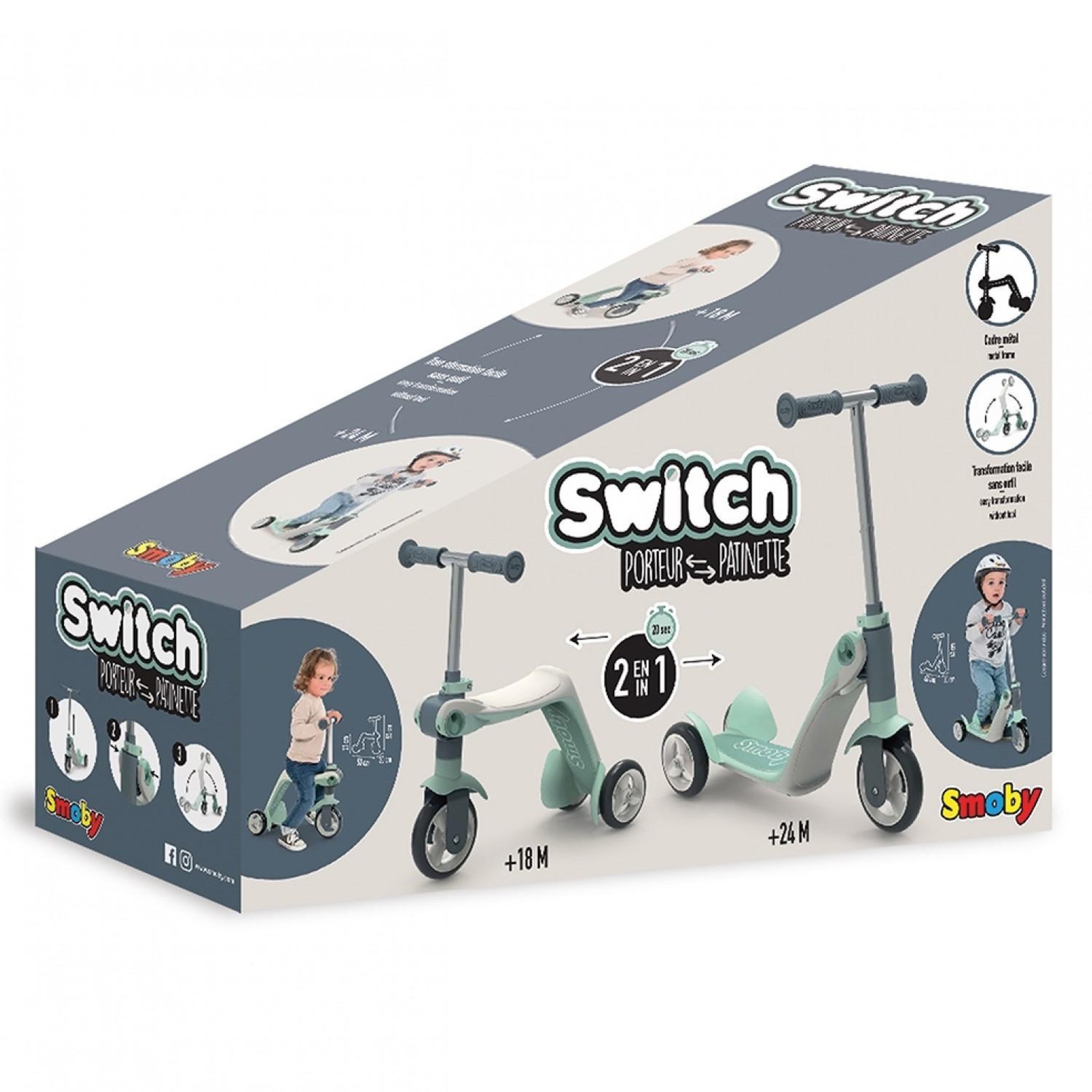 Voir la diapositive 6 : SMOBY Patinette Reversible 2 En 1