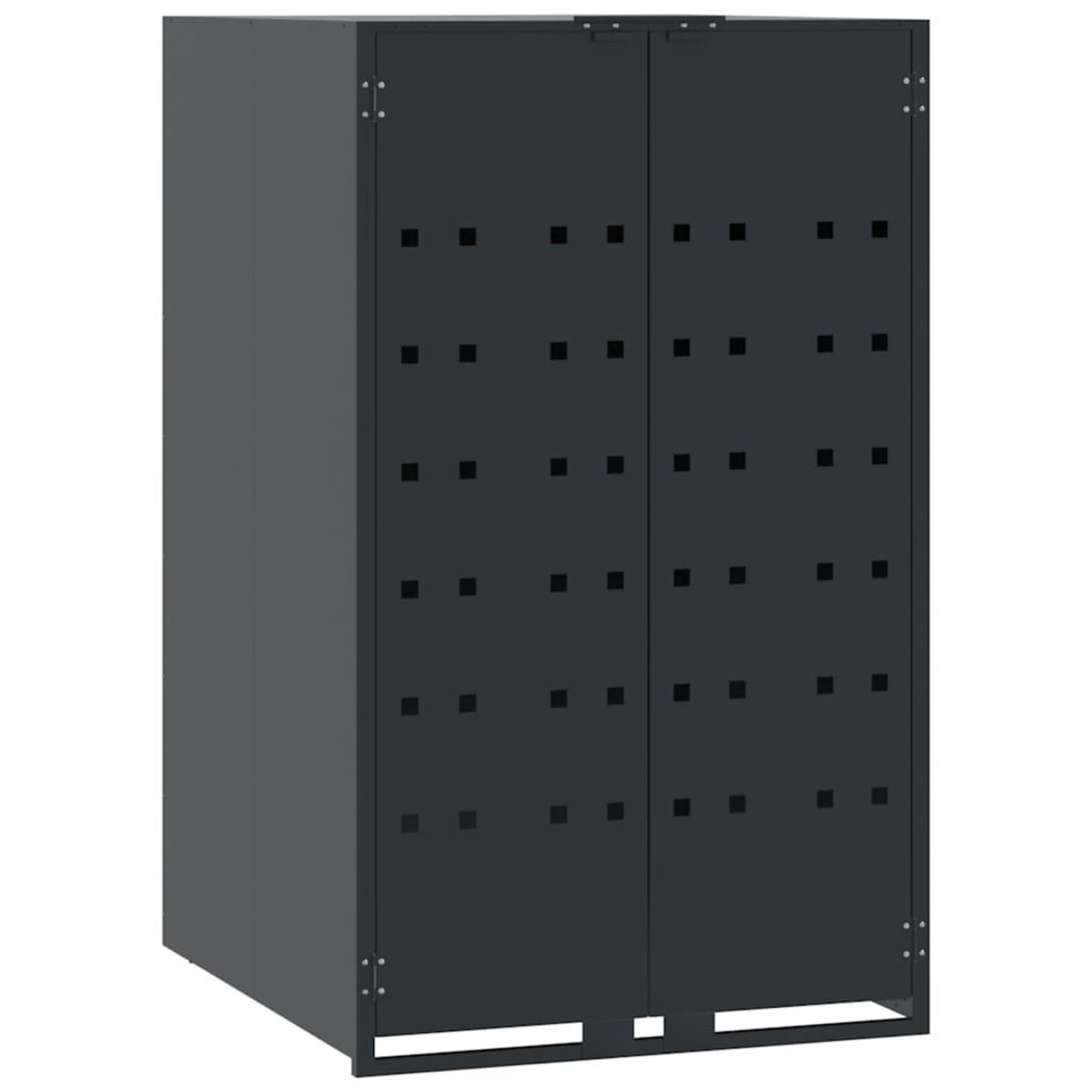 Voir la diapositive 2 : VIDAXL Rangement a roulettes pour poubelles pour bac unique anthracite