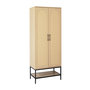 Voir la diapositive 2 : BEST MOBILIER Nagato - armoire - cannage et effet bois - 80 cm
