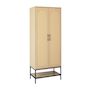 Voir la diapositive 2 : BEST MOBILIER Nagato - armoire - cannage et effet bois - 80 cm