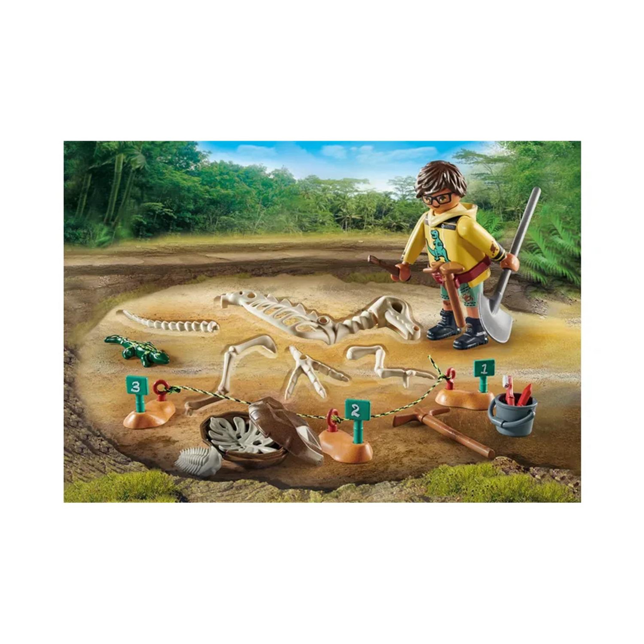 Voir la diapositive 2 : PLAYMOBIL Pirates Site archéologique avec squelette de dinosaure