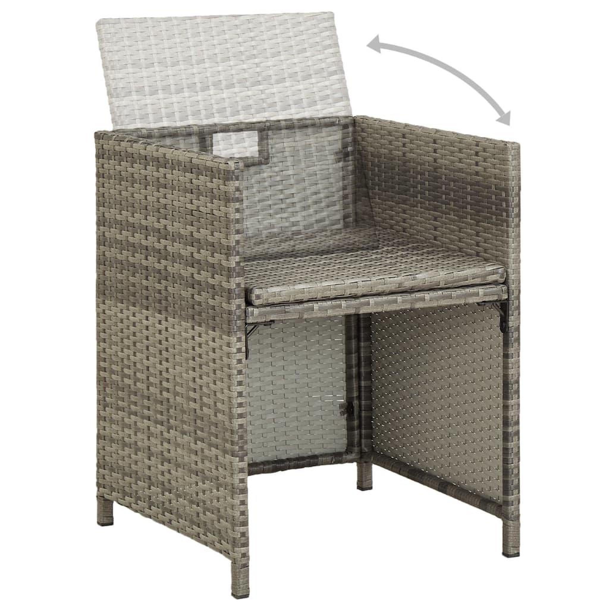 Voir la diapositive 4 : VIDAXL Chaises de jardin lot de 2 avec coussins Resine tressee Gris