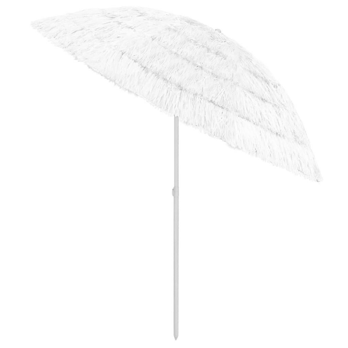 VIDAXL Parasol de plage Hawaii blanc 240 cm