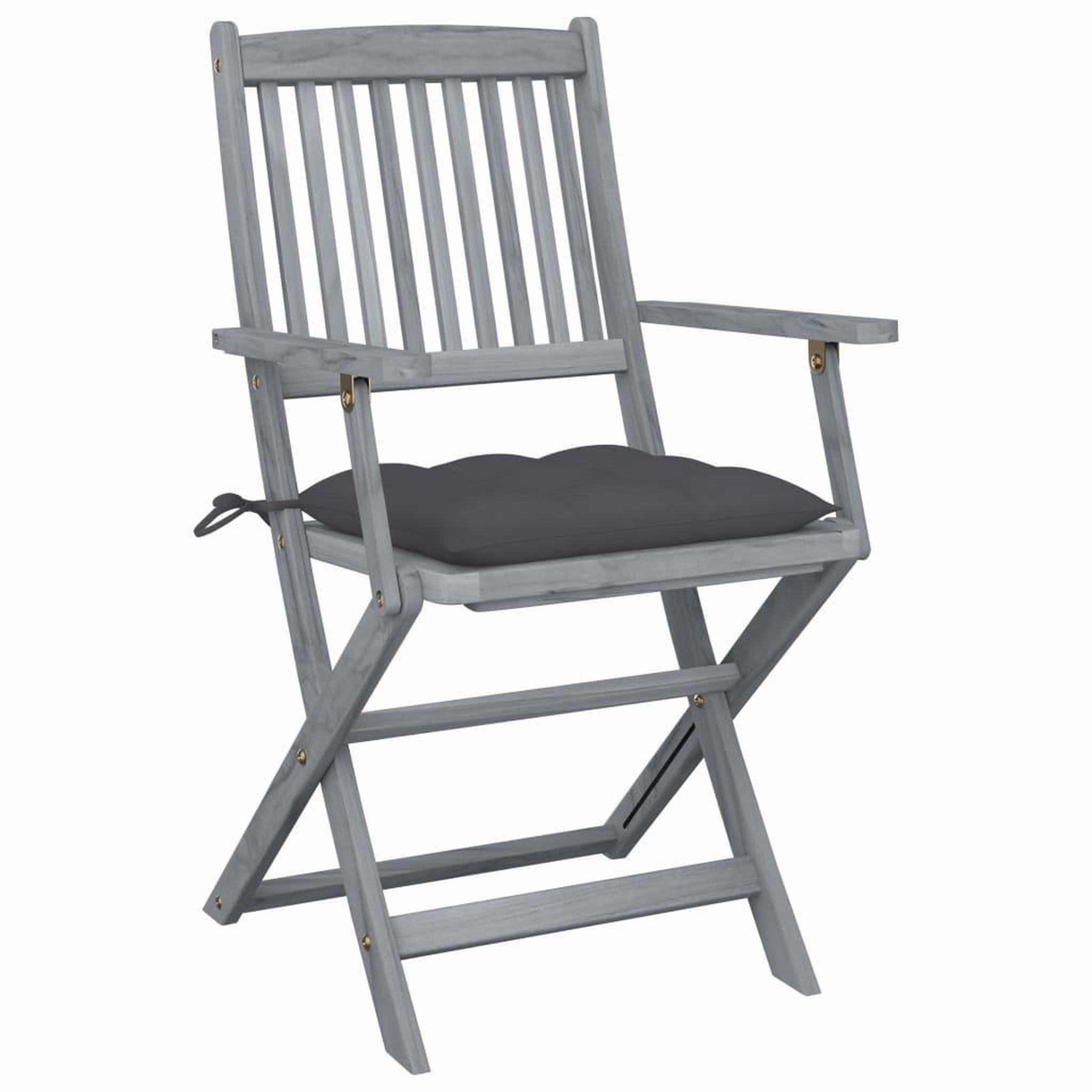 Voir la diapositive 2 : VIDAXL Chaises pliables d'exterieur lot de 2 et coussins Bois d'acacia