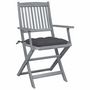 Voir la diapositive 2 : VIDAXL Chaises pliables d'exterieur lot de 2 et coussins Bois d'acacia
