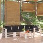 VIDAXL Salon de jardin palette avec coussins 6 pcs Bois de pin