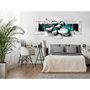 Voir la diapositive 2 : Paris Prix Tableau 5 Panneaux  Shiny Stones Wide Turquoise