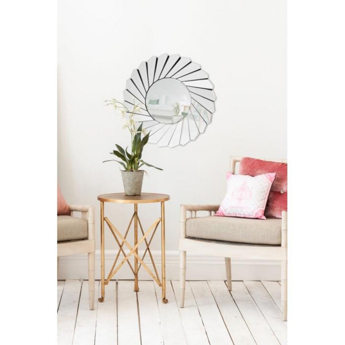 Paris Prix Miroir Mural Design  Zeus  80cm Argent