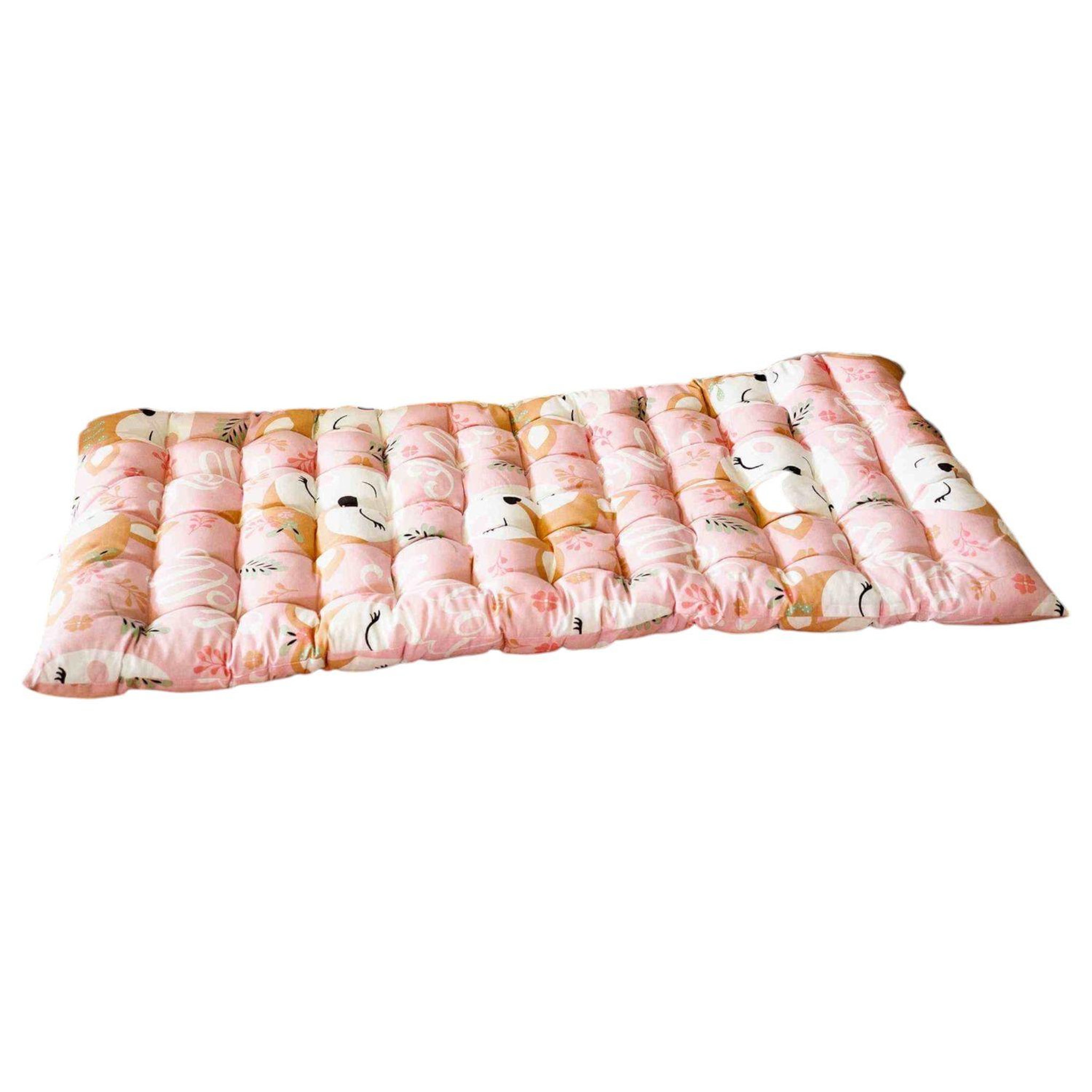 Voir la diapositive 1 : COTE DECO Matelas de sol enfant Renard - 100% coton 120 g/m² - 55 x 120 cm