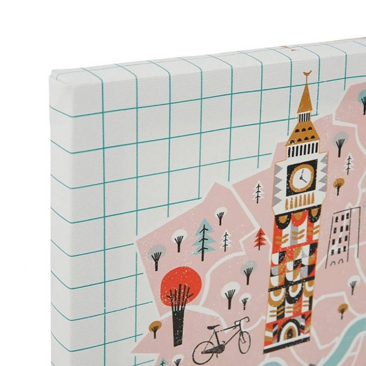 OSTARIA Ensemble de 4 tableaux sur toile imprimée 28x28 cm Capital map