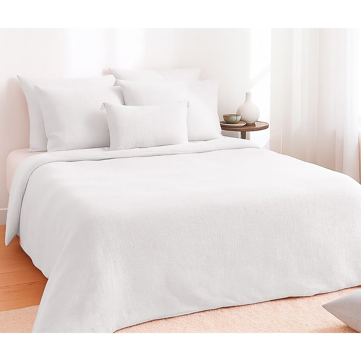 Home collection Parure housse de couette 100% gaze de coton