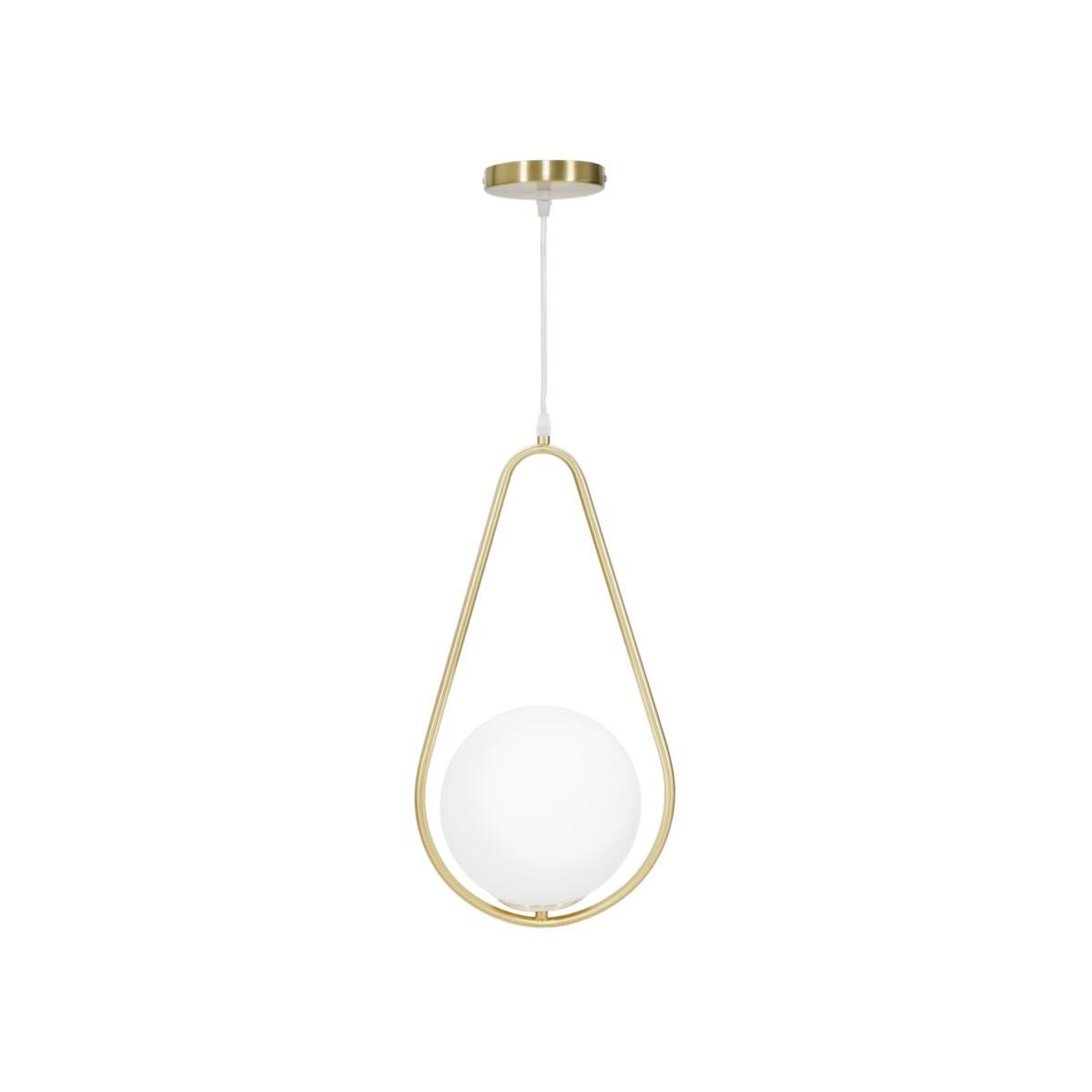Voir la diapositive 2 : Paris Prix Lampe suspension sphère  glamy drop  46cm blanc & or