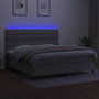 Voir la diapositive 4 : VIDAXL Sommier a lattes de lit et matelas et LED Gris clair 200x200 cm