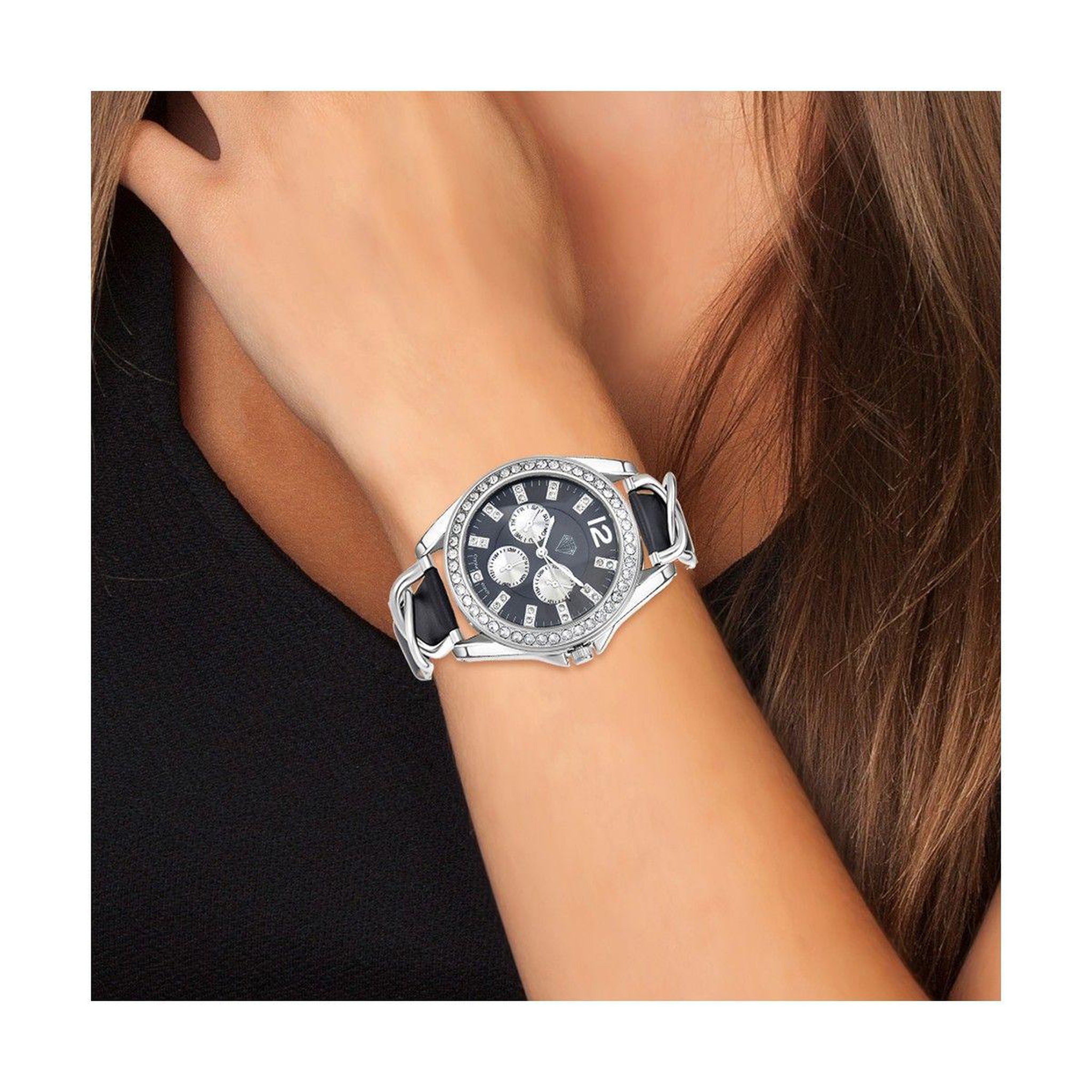 Voir la diapositive 2 : SC CRYSTAL Montre Adèle SC Crystal ornée de Cristaux scintillants