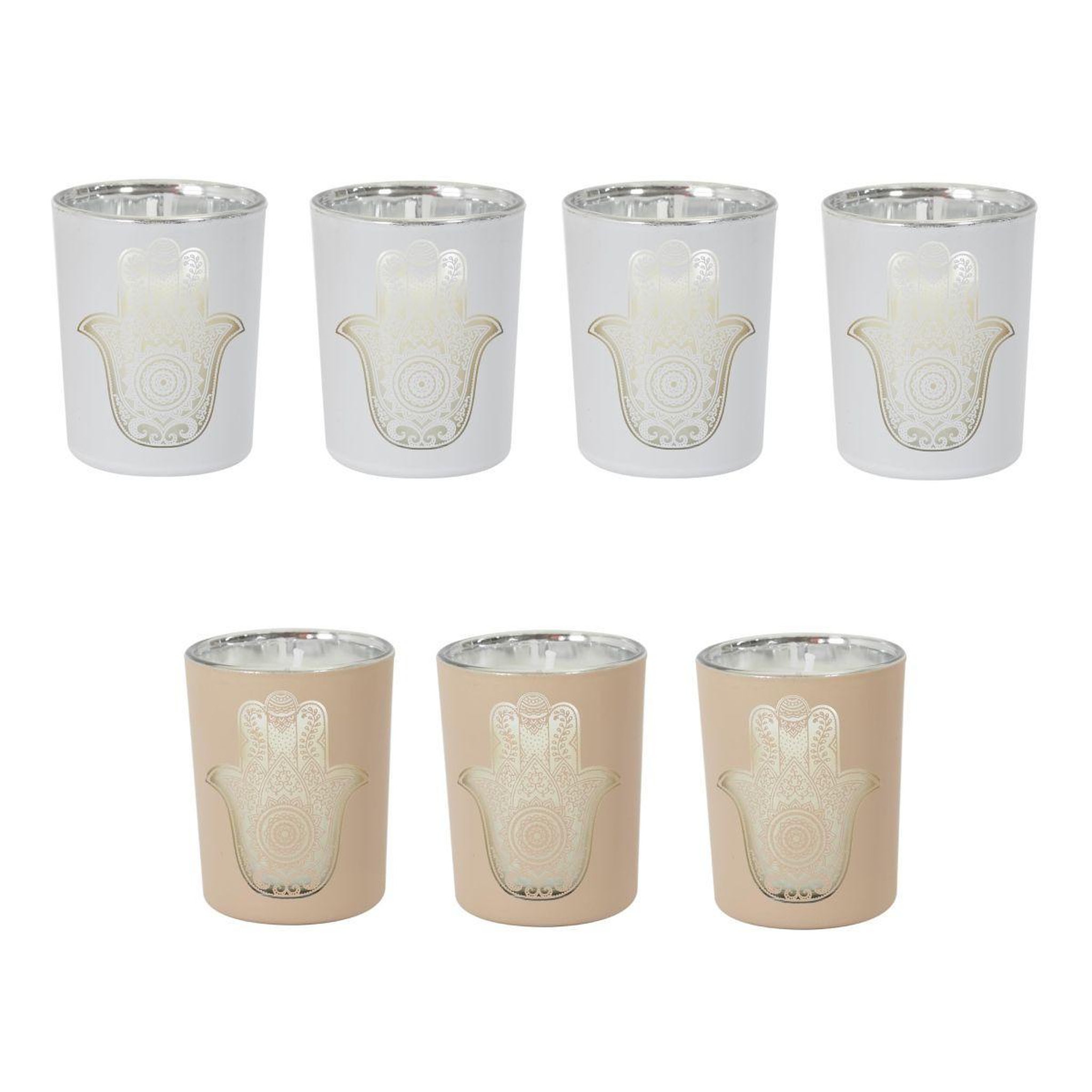 Voir la diapositive 4 : The Home Deco Factory Coffret 7 bougies parfumées  fatma  6cm blanc