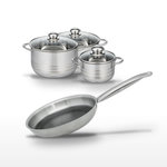 ELO Lot Poêle 24 cm & 3 Faitouts 16/20/24 cm Elo Relief Solution