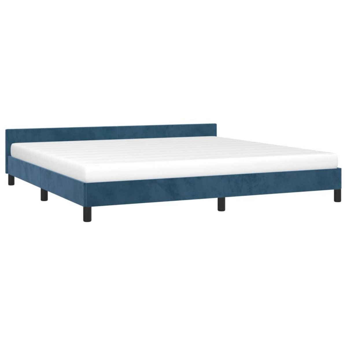 VIDAXL Cadre de lit sans matelas bleu fonce 200x200 cm velours