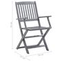 Voir la diapositive 6 : VIDAXL Chaises pliables d'exterieur lot de 2 et coussins Bois d'acacia