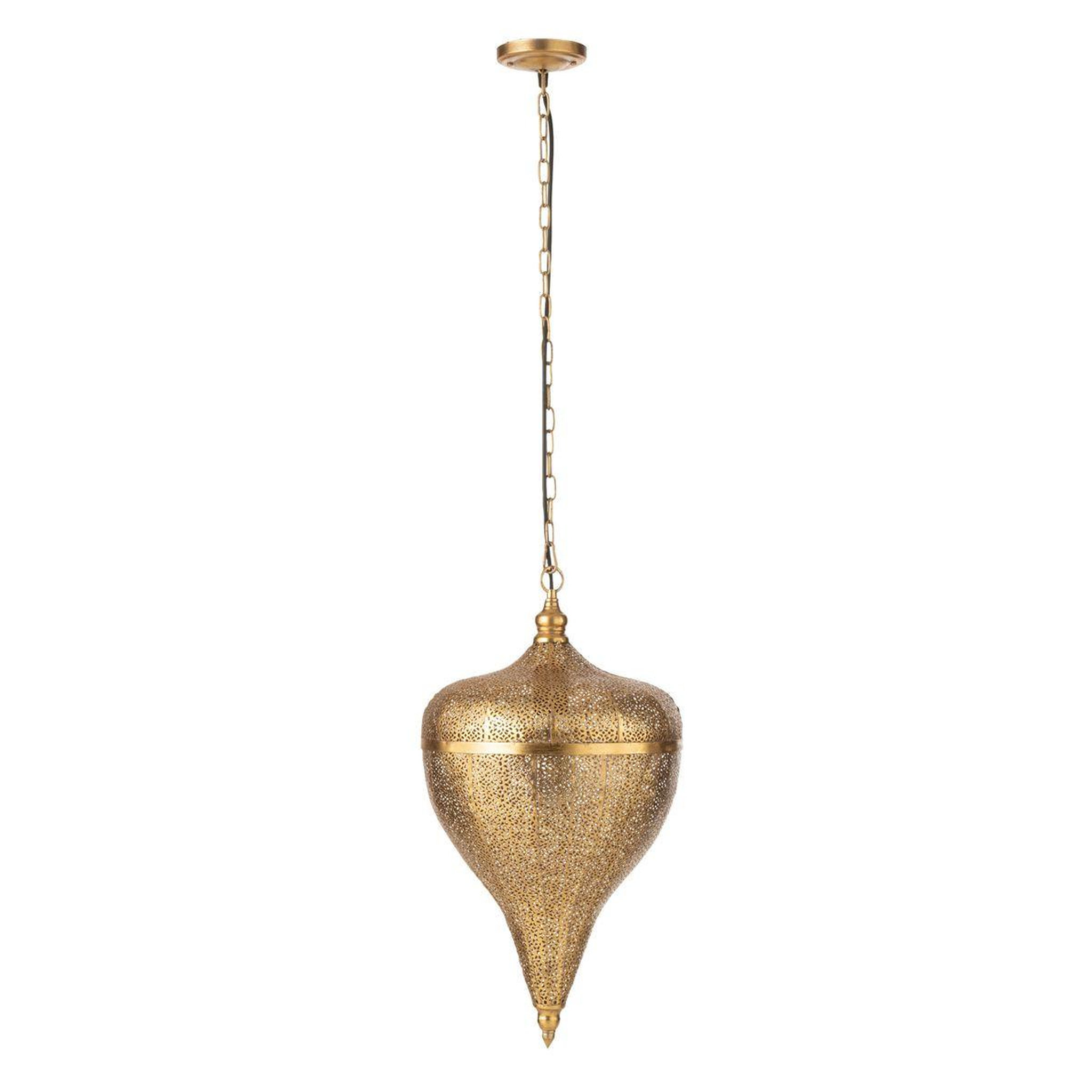 J-LINE Lampe suspension en métal  goutte  57cm or