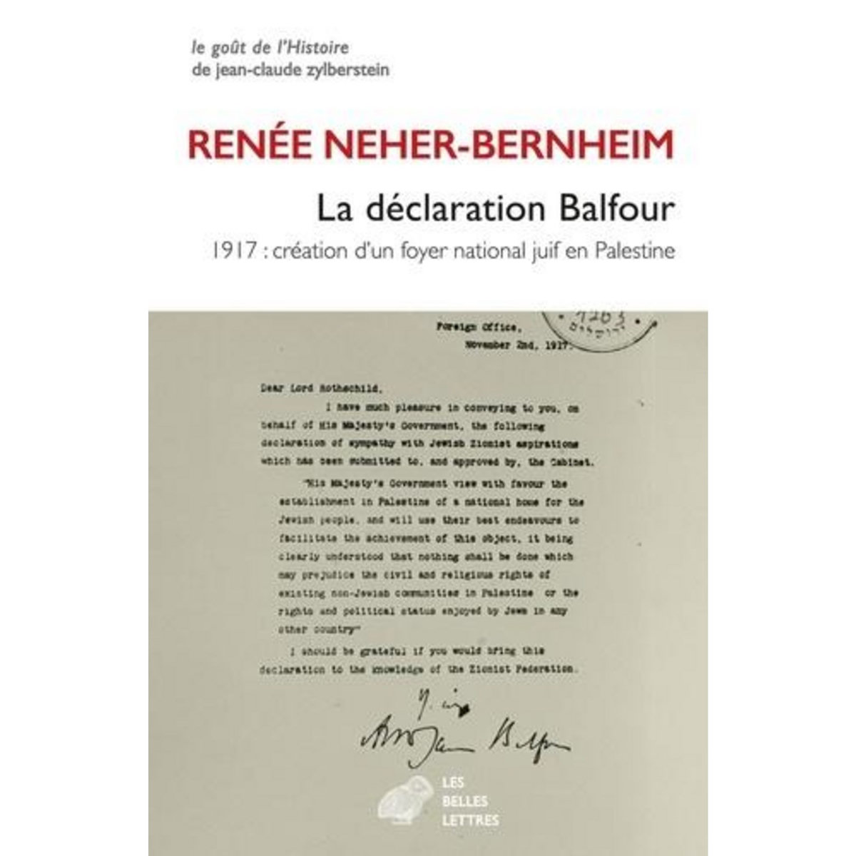 LA DECLARATION BALFOUR, Neher-Bernheim Renée