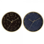 AAAAA Horloge Murale DKD Home Decor Bleu Noir Aluminium Plastique Moderne 30 x 4 x 30 cm (2 Unités)