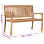 Voir la diapositive 6 : VIDAXL Banc de jardin empilable et coussin 128,5cm Bois de teck massif