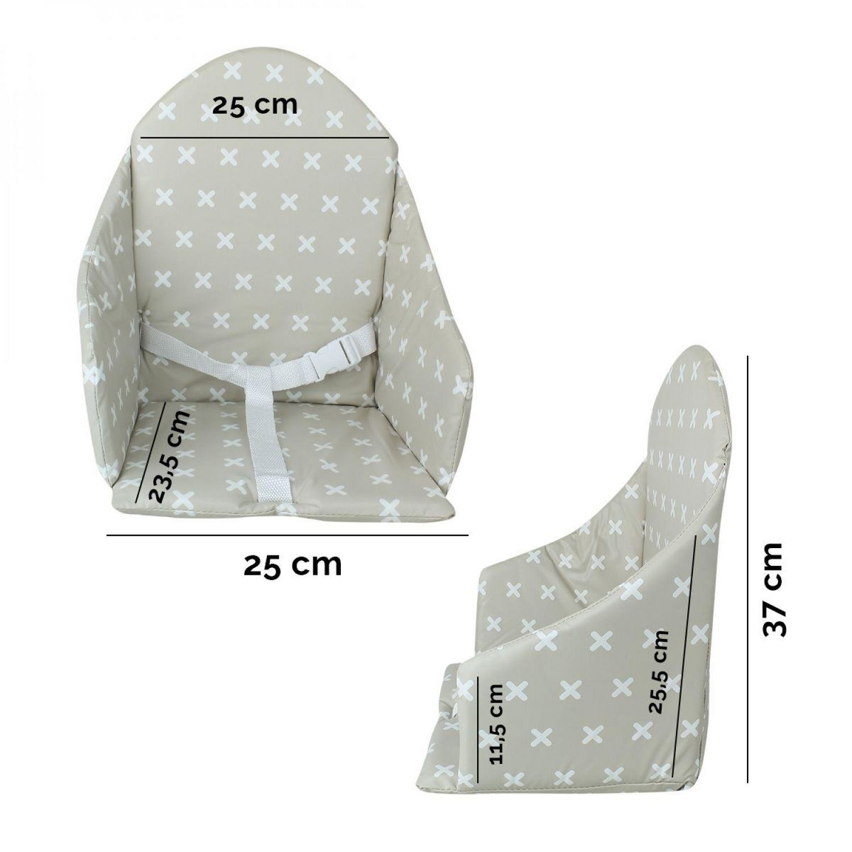 Monsieur Bébé Coussin d'assise universel Miam avec harnais pour chaise haute bébé