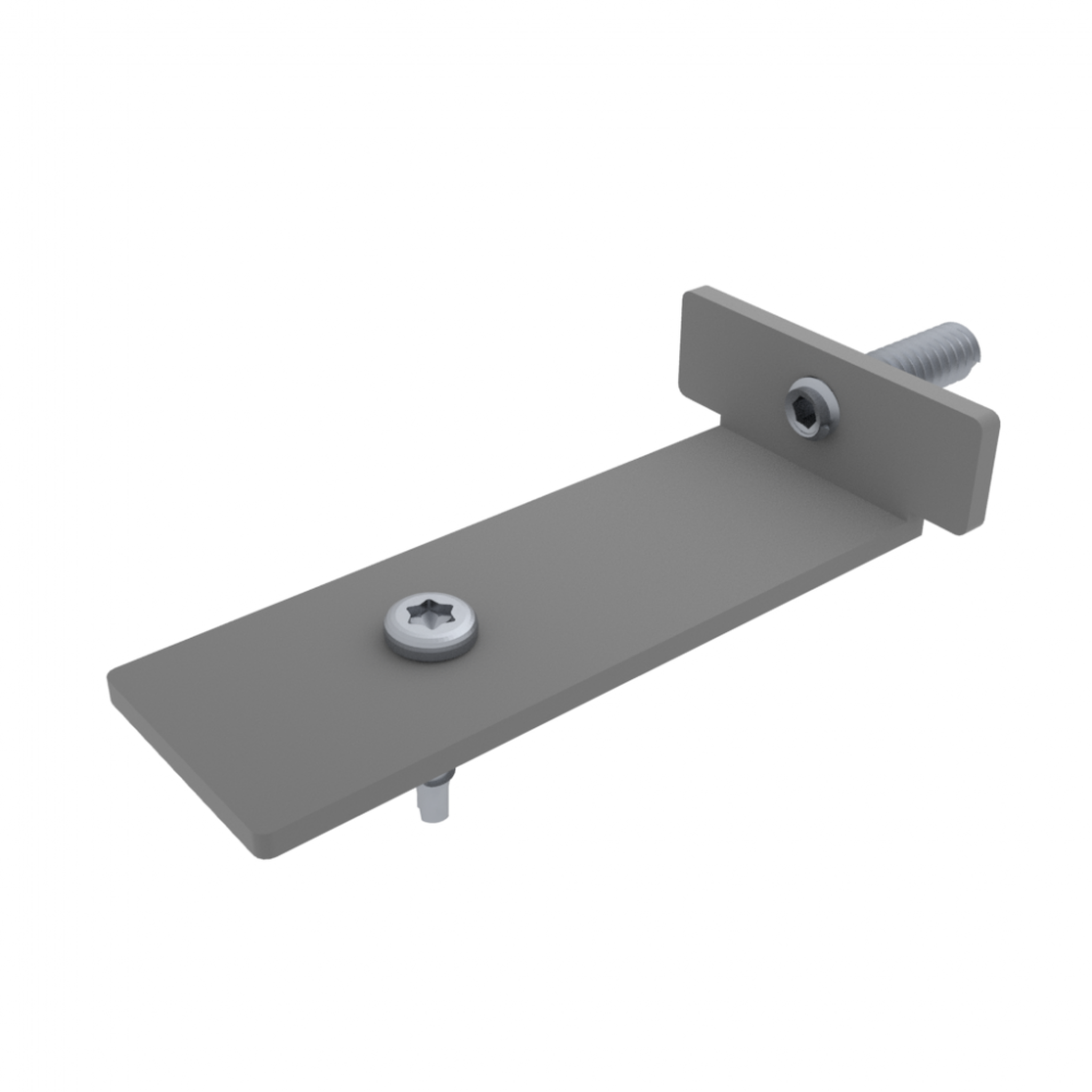 CENTRALE BRICO Set de 2 connecteurs pour clôture Kyoto en acier époxy gris, H.6 x P.1.3 cm