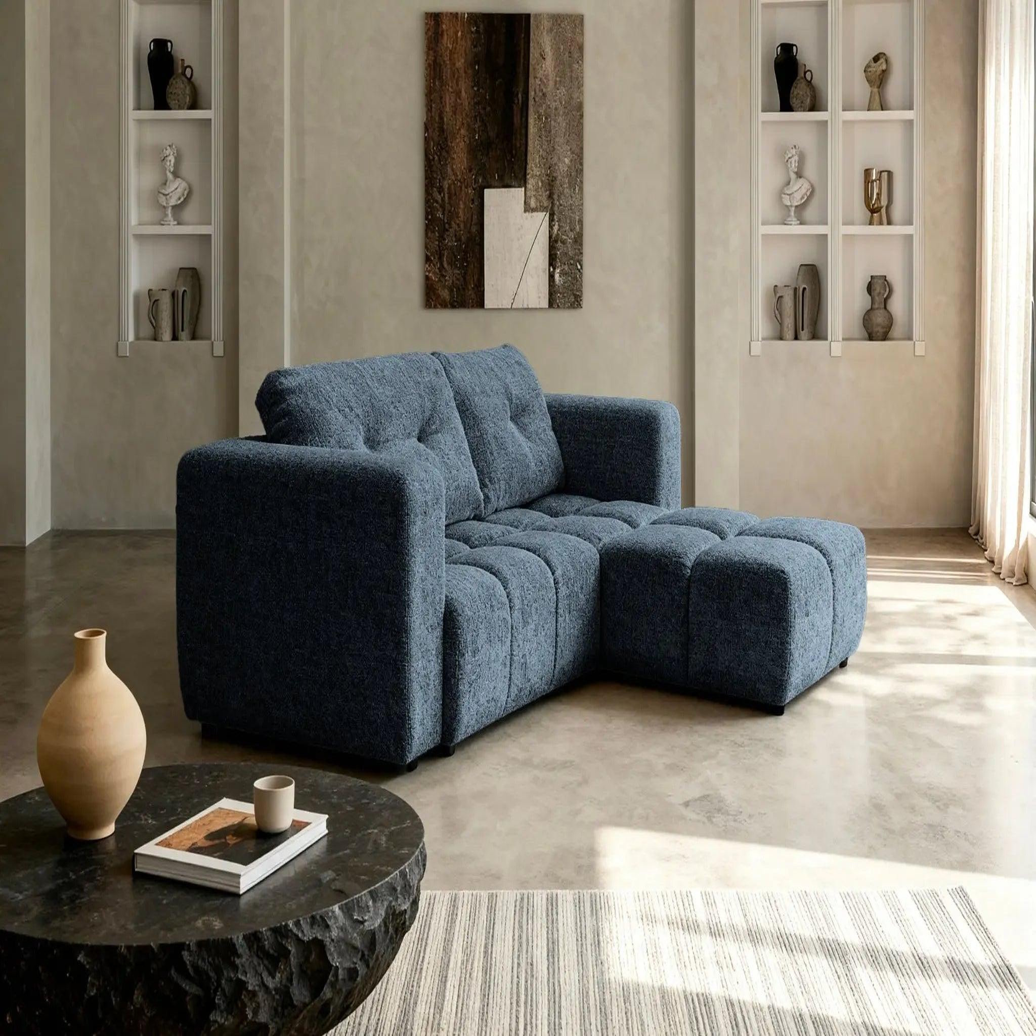 Voir la diapositive 6 : CASANOVA PARIS Romy 3 places - canapé d'angle convertible tissu chenille 3 places