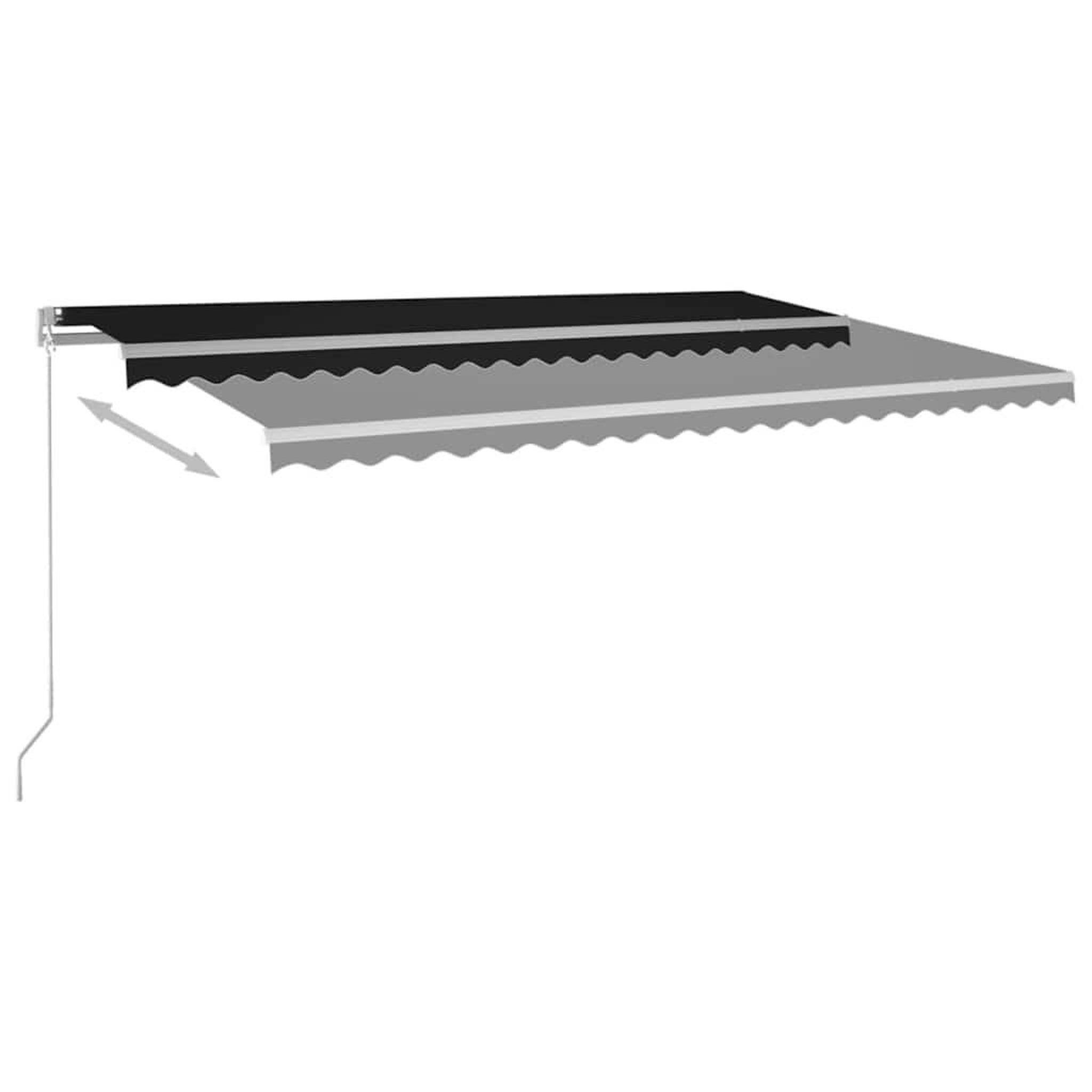 Voir la diapositive 4 : VIDAXL Auvent manuel retractable avec LED 500x300 cm Anthracite