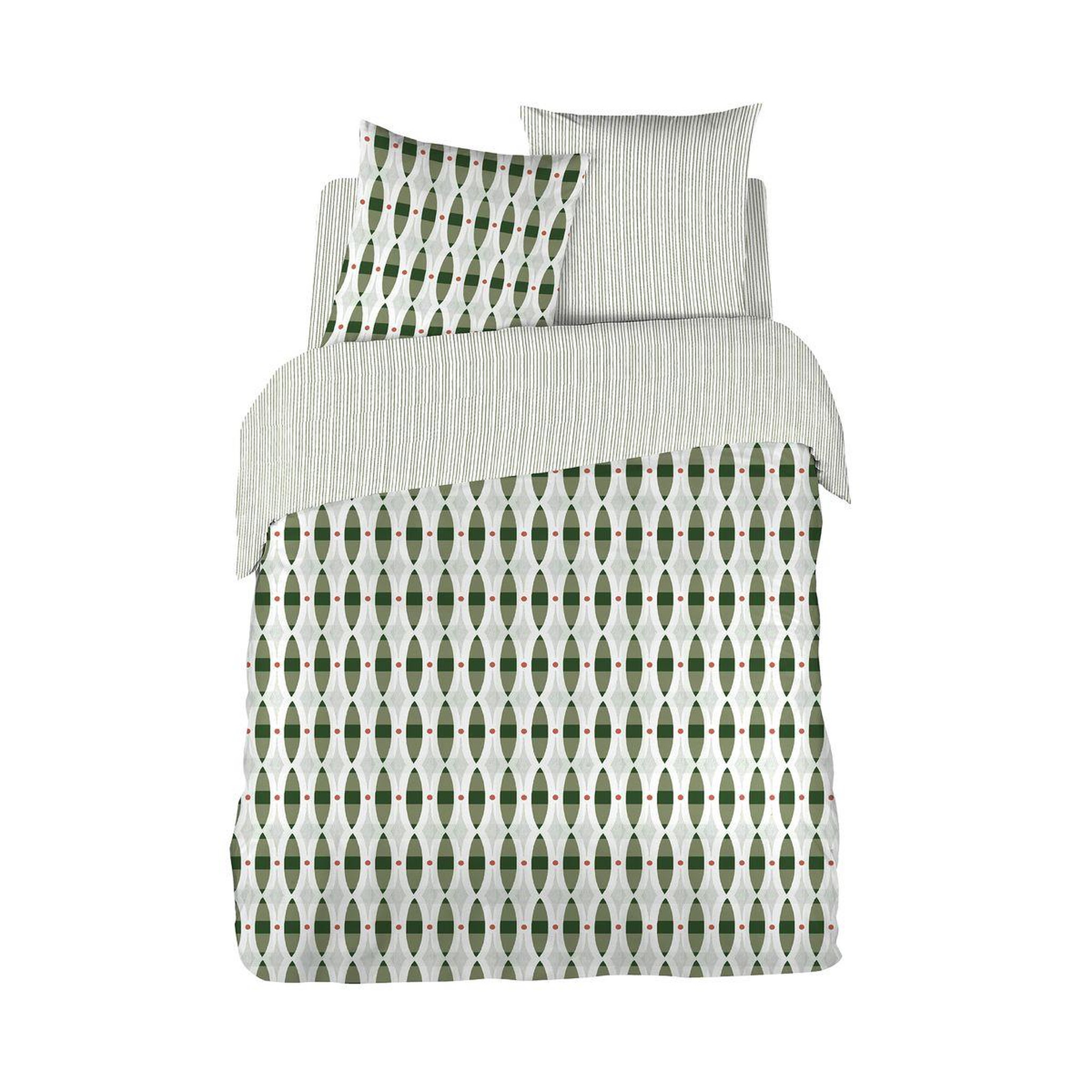 Voir la diapositive 2 : COTE DECO Parure housse de couette en coton 65 fils MOKA 