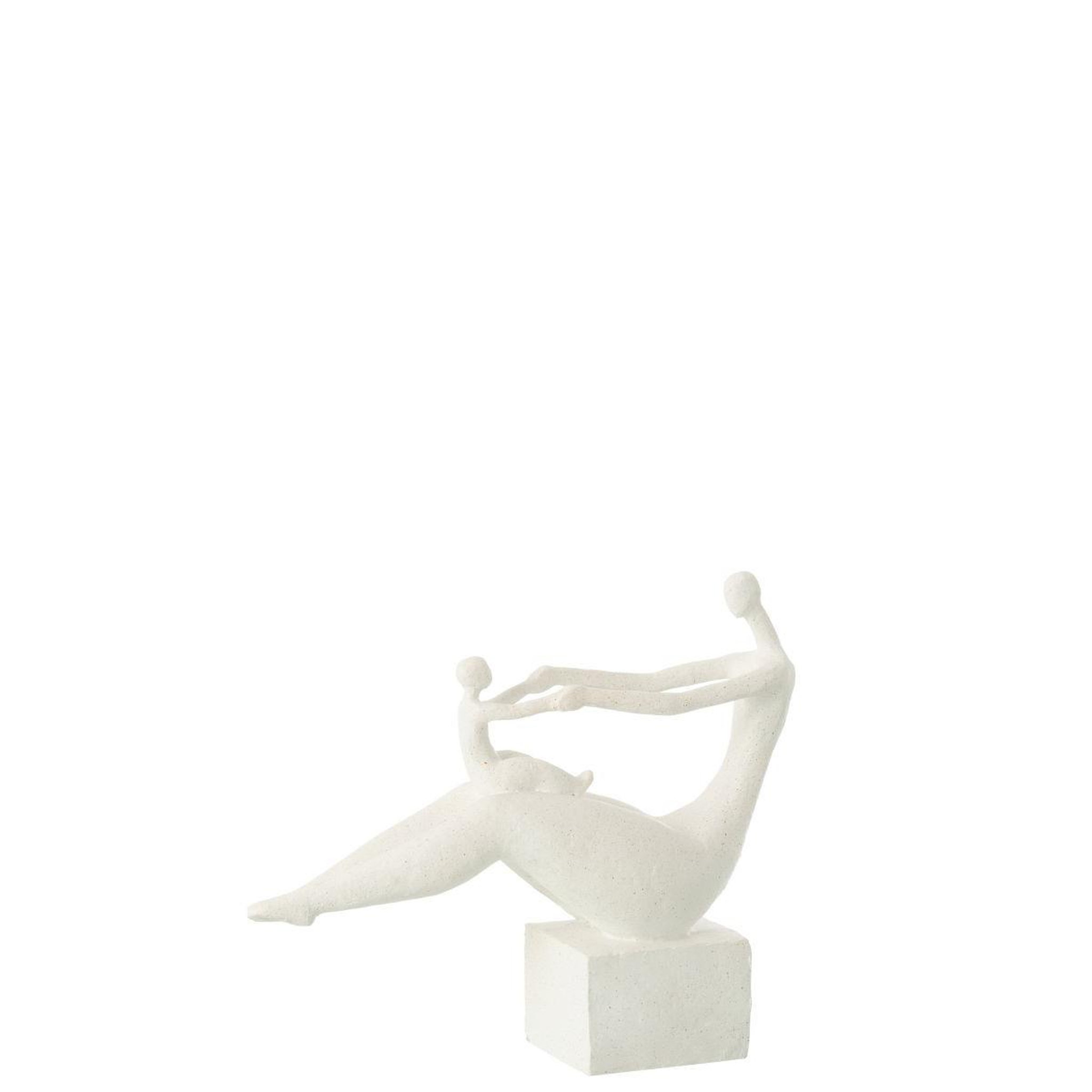 Voir la diapositive 2 : J-LINE Statuette maman avec enfant  moderne  29cm blanc