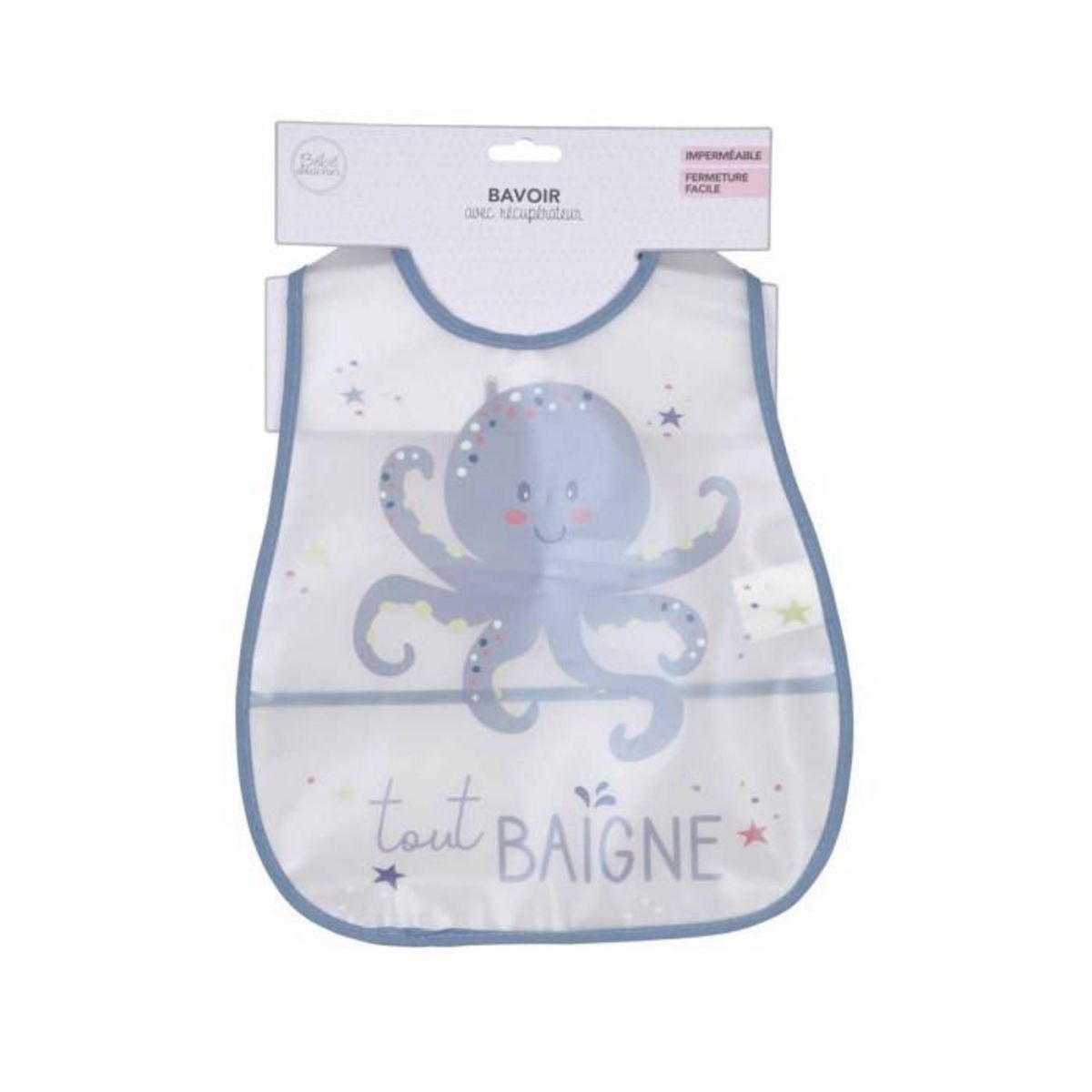 Paris Prix Bavoir avec Récupérateur  Pieuvre  34cm Bleu