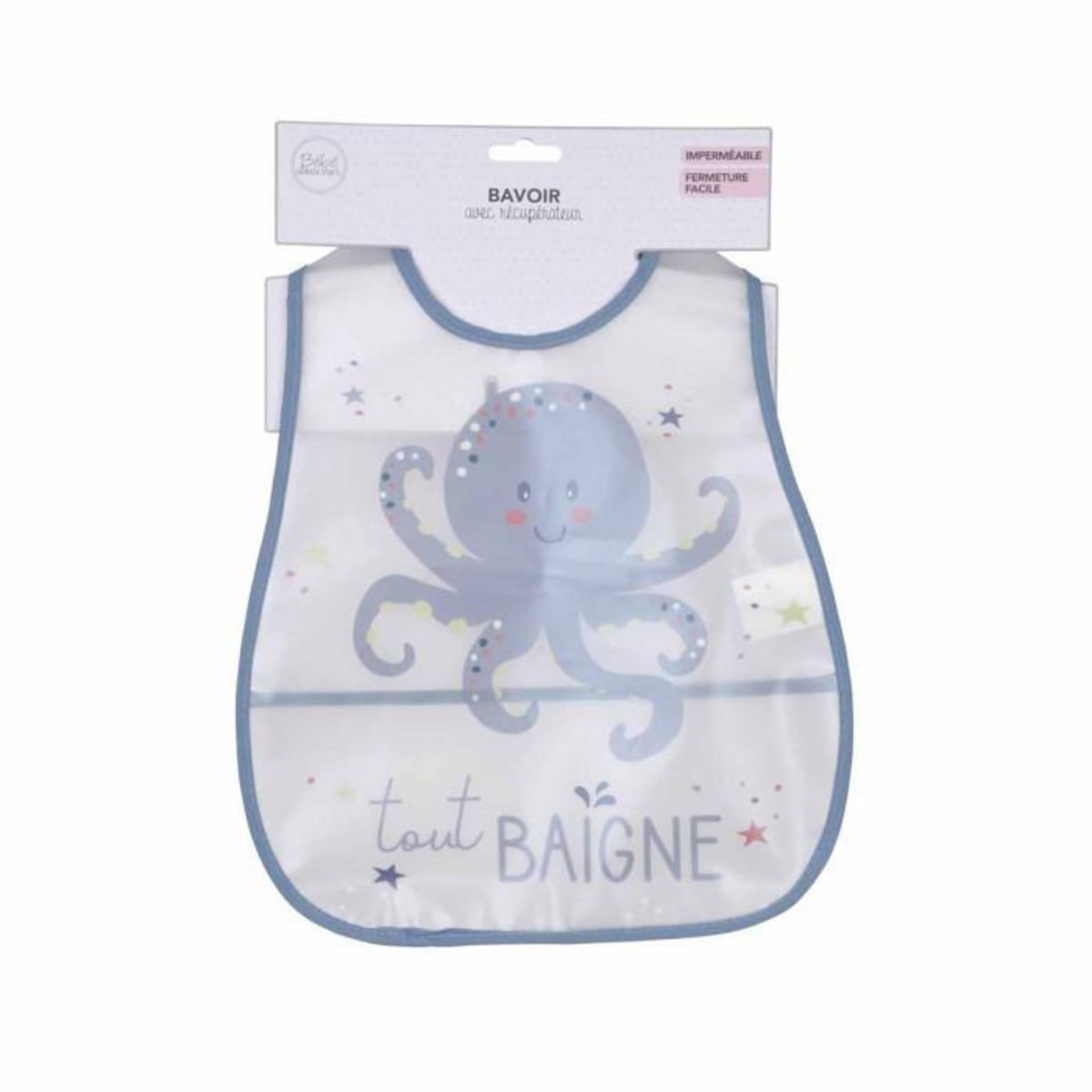 Paris Prix Bavoir avec Récupérateur  Pieuvre  34cm Bleu