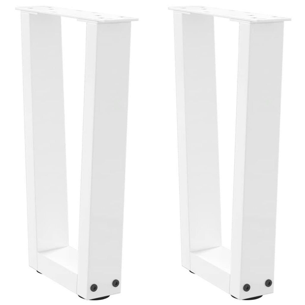 VIDAXL Pieds de table a manger forme de V 2 pcs blanc 38x(42-43,3) cm