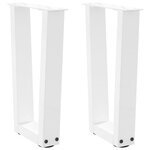 VIDAXL Pieds de table a manger forme de V 2 pcs blanc 38x(42-43,3) cm